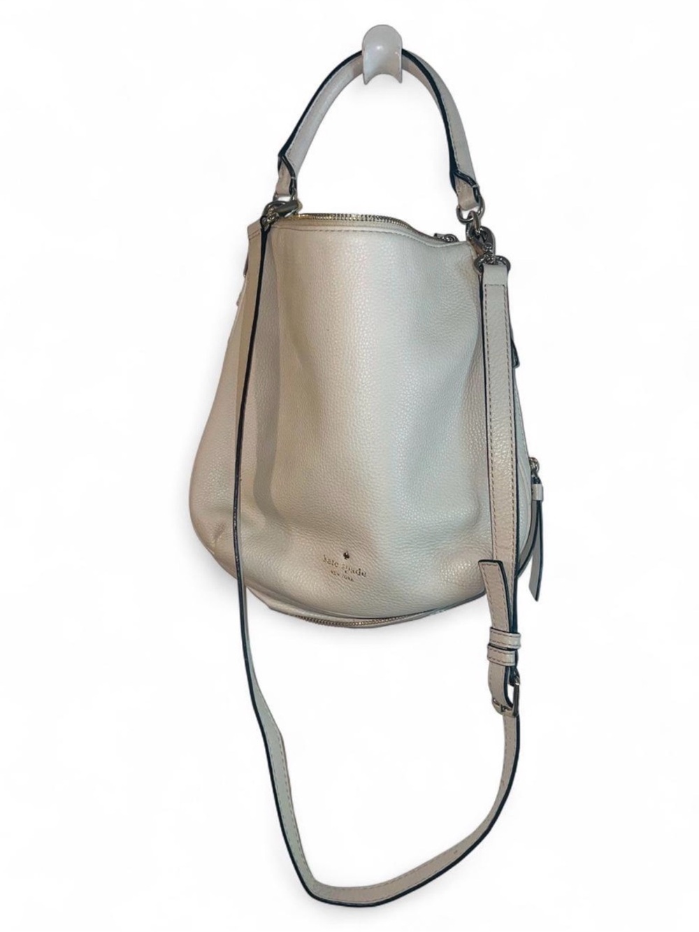 kate spade Cream Pebbled Leather Ella Hobo Bag